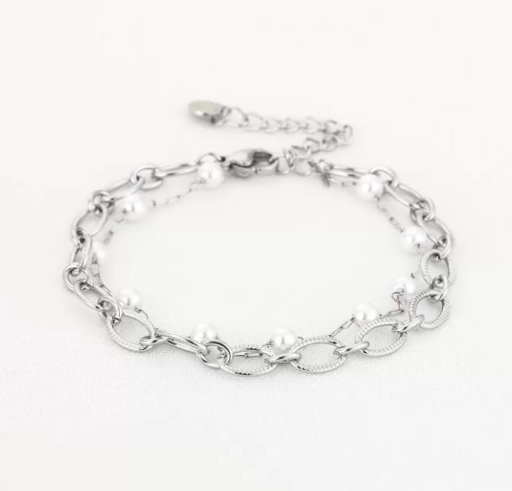 Maud - Duo armband met parels