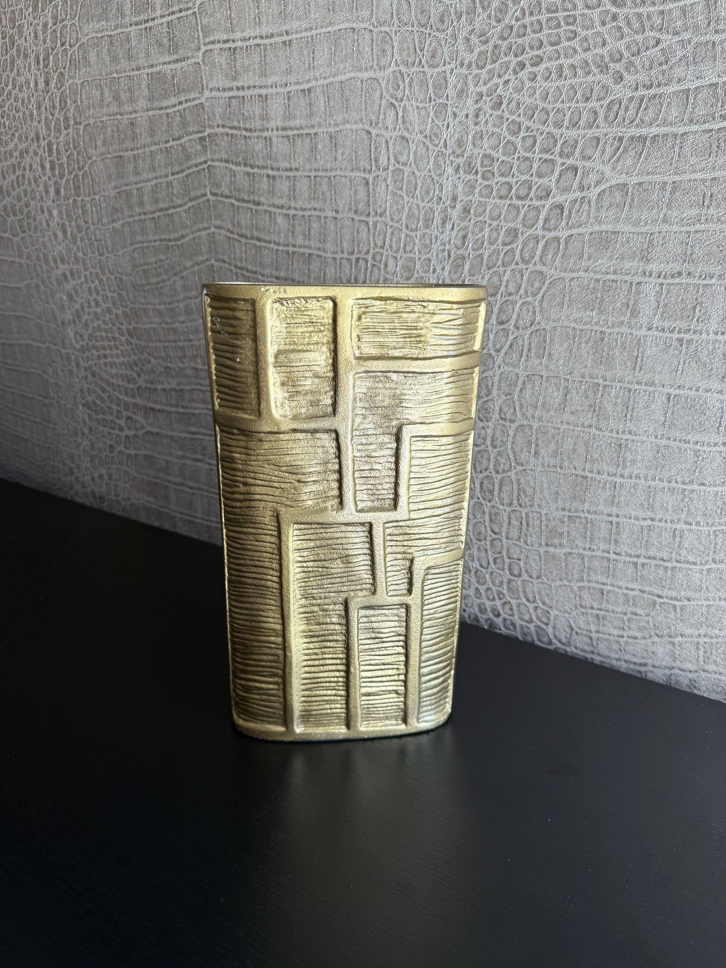 Golden Glow - Platte Designvaas Colmore