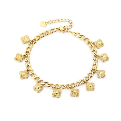 Lucky - Armband met klaverbedels