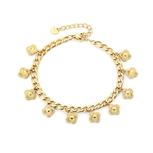 Lucky - Armband met klaverbedels