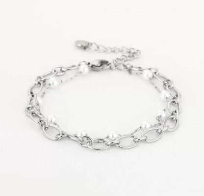 Maud - Duo armband met parels