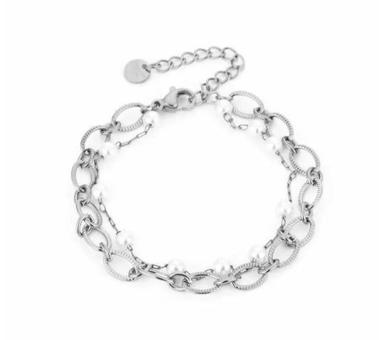 Maud - Duo armband met parels